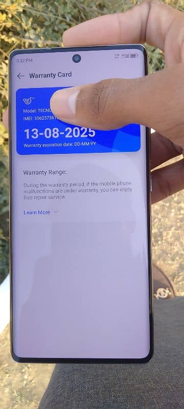 Techno spark 20 pro plus 8/256 warranty till August 2025 6