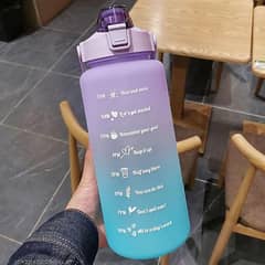 2L Water Bottles with Times to Drink and Straw for Gym and Outdoors