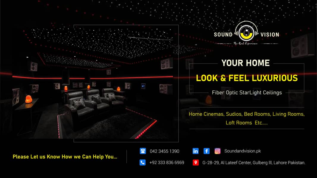 Complete Solution Fiber Optic Star-Light Ceiling| Home Cinemas|Studios 0