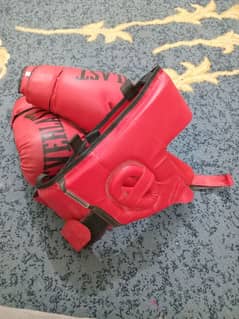 Boxing Head Guard little used,with free boxing gloves and punching Bag