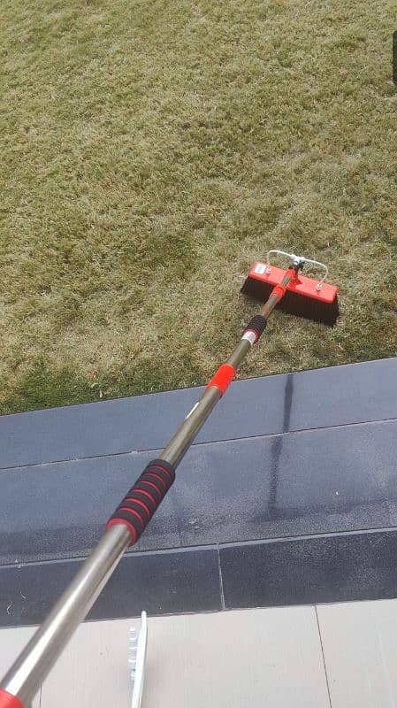 Solar Panel Cleaning Brush with 12ft Stainless Steel Pole For Sale 2