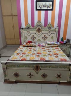 Bed Wooden Set Complete For Sale