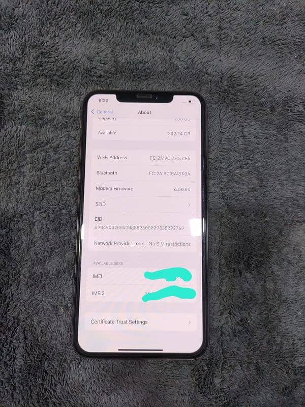 iphone xs max PTA APPROVED 256GB 5