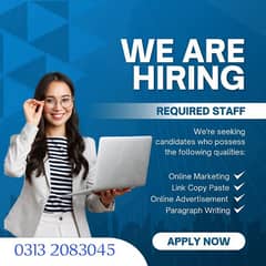 online jobs/full time/part time/simple typing jobs for boys and girls