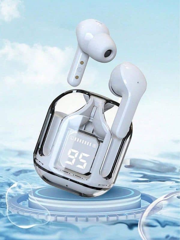 Air31 Wireless Earbuds: Crystal Transparent TWS with Protective Cover 2