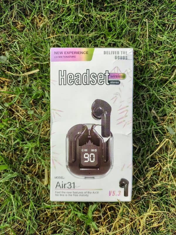 Air31 Wireless Earbuds: Crystal Transparent TWS with Protective Cover 6