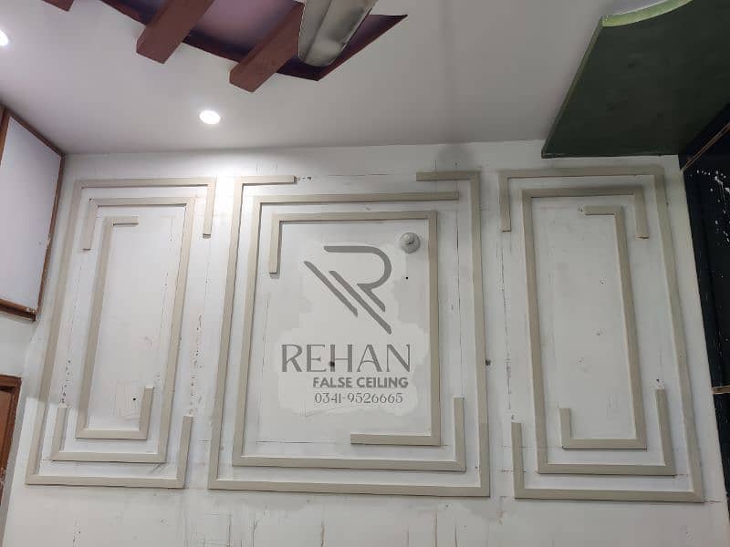 wall moulding and ceiling design & media wall available in Lahore 9