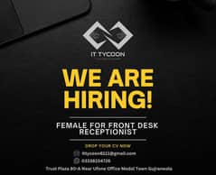 Female for Front Desk Receptionist