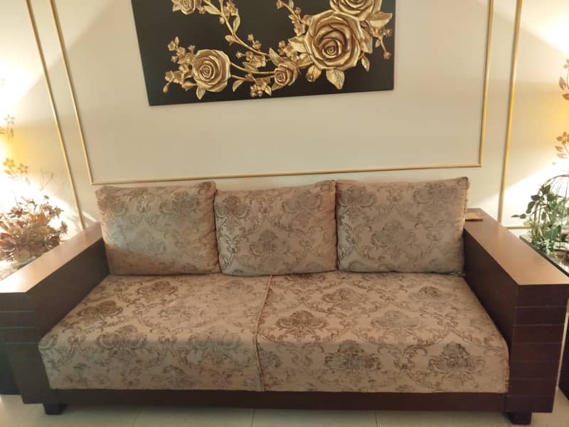 Seven Seater wooden sofa with mat hing Center Tables 2