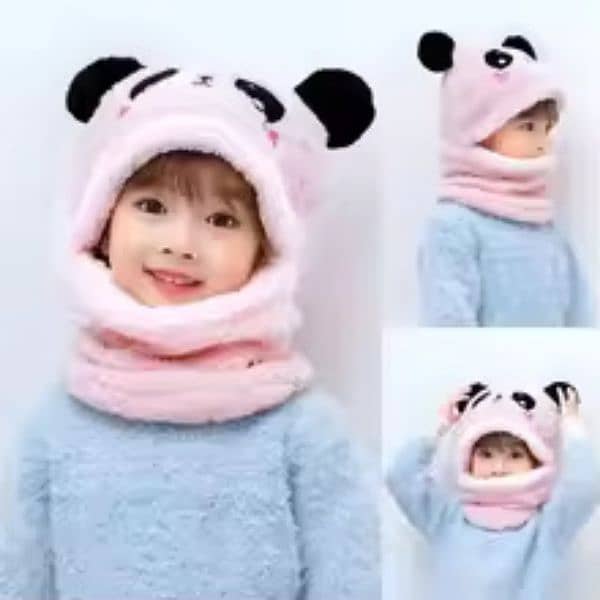 Free Delivery! Panda Wool Cap with Neck Warmer, Keep Kids warm 0