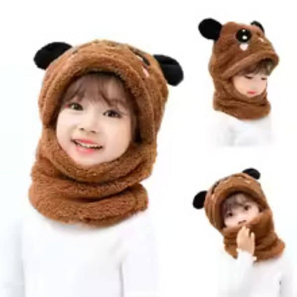 Free Delivery! Panda Wool Cap with Neck Warmer, Keep Kids warm 3