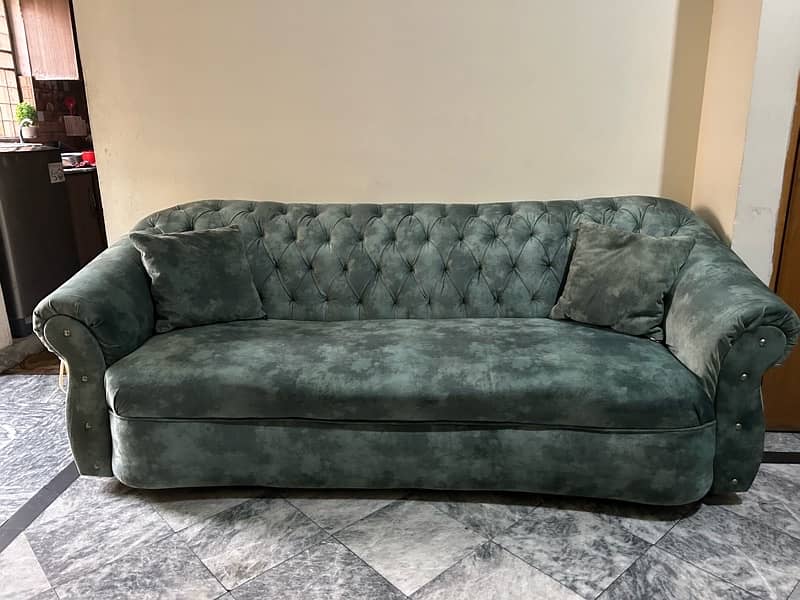 high quality velvet self printed sofa set Molty foam 2