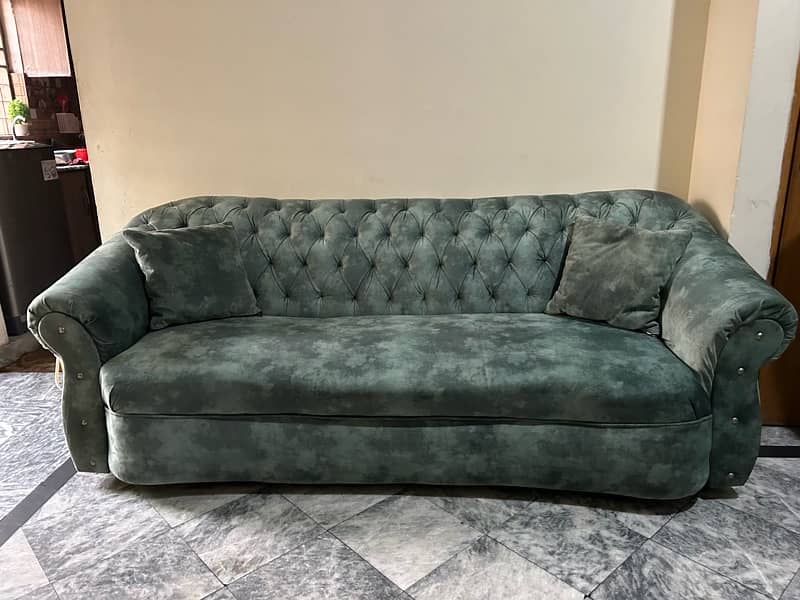 high quality velvet self printed sofa set Molty foam 3