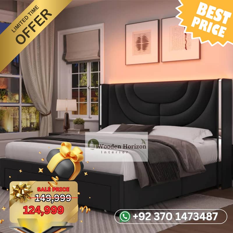 Bed Set/ King Size bed /wooden bed /double bed /poshish bed/furniture 5