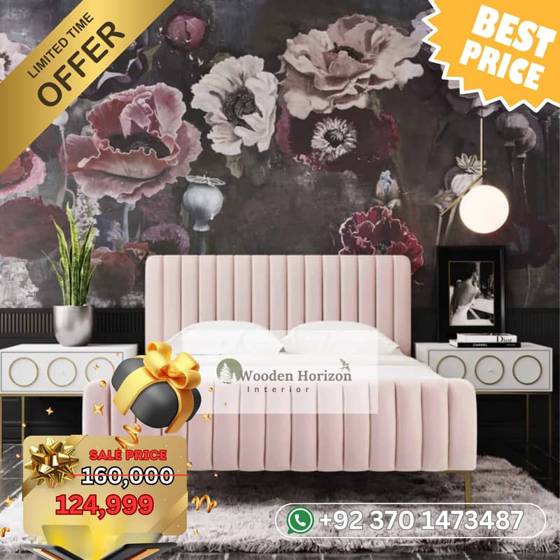 Bed Set/ King Size bed /wooden bed /double bed /poshish bed/furniture 7