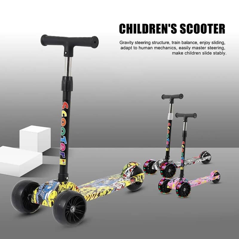 Scooty For Kids - 3 wheel Foldable Personal mini scooter - Kick Scoote 1