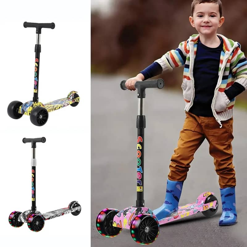 Scooty For Kids - 3 wheel Foldable Personal mini scooter - Kick Scoote 3