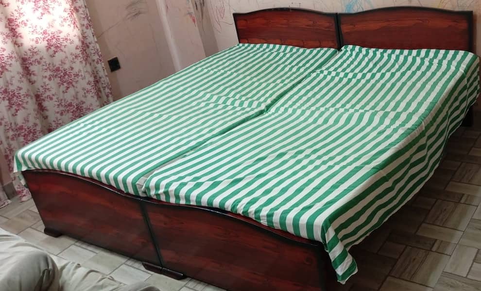 Single Bed - 2 Pcs Set Without Mattress (Urgent Sale) 1