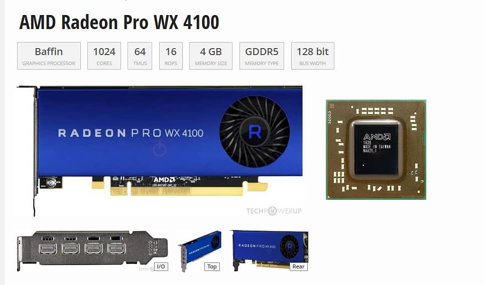 AMD Radeon Pro WX 4100 0