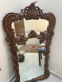 Antique Carved Wood Hanging Mirror – Over 100 Years Old, Furniture