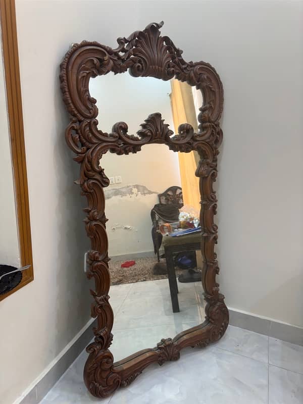 Antique Carved Wood Hanging Mirror – Over 100 Years Old, Furniture 2