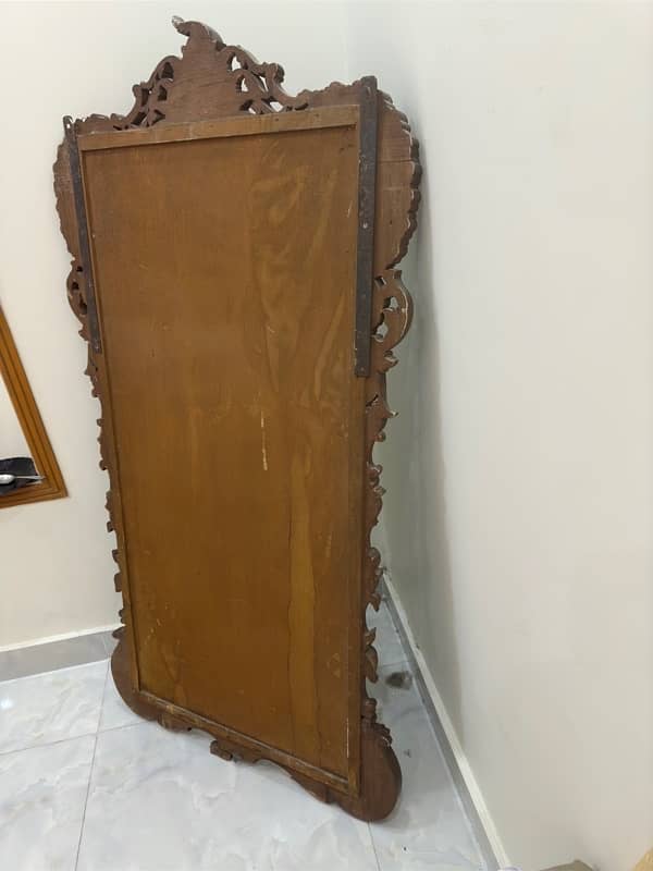 Antique Carved Wood Hanging Mirror – Over 100 Years Old, Furniture 7