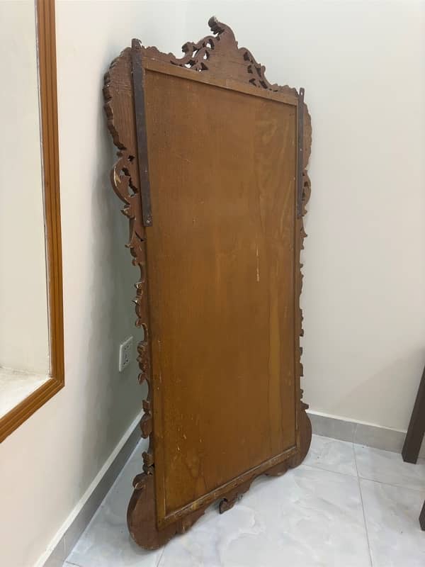 Antique Carved Wood Hanging Mirror – Over 100 Years Old, Furniture 8