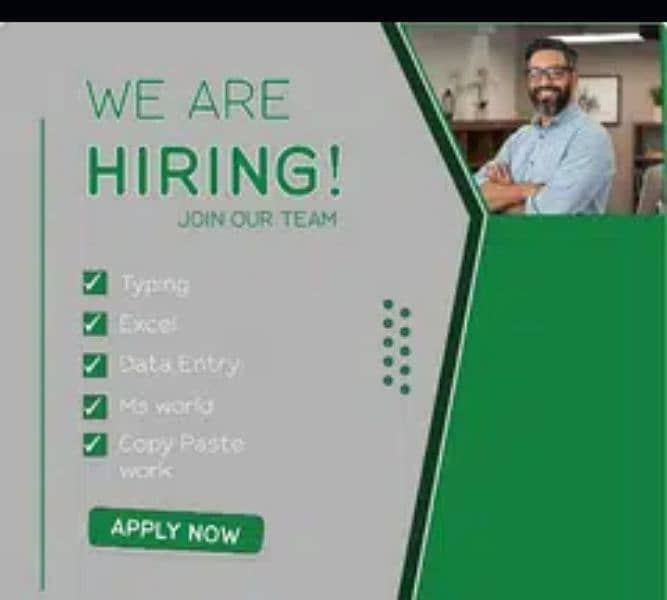 Simple typing job Ms word, Excel home base working for males & females 0