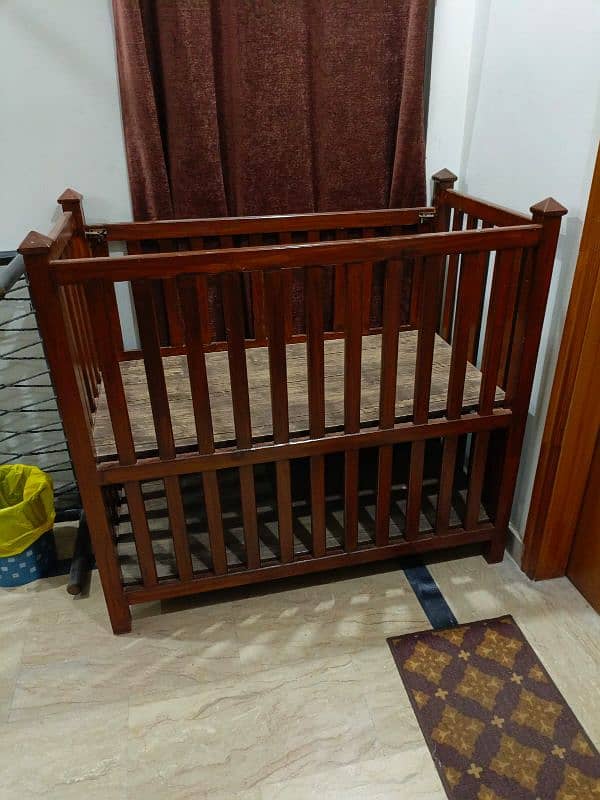 wooden baby cot and wooden swing 11