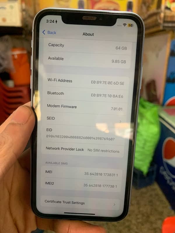 iphone xr Non Pta 64Gb Blue color 6