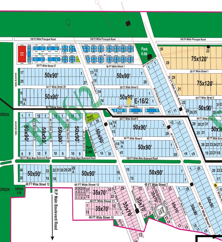 01 Kanal 50*90 Plot for sale in CDECHS, E-16/2, Cabinet Society E-16/17 0