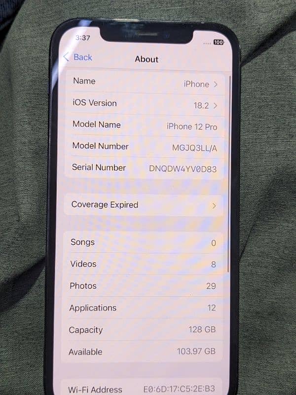 iphone 12 pro non Pta jv 128gb 6