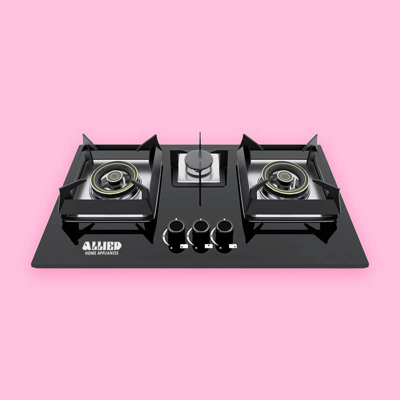 Premium Tempered Glass 3-Burner Built-in Hob | Allied Home Appliances 1