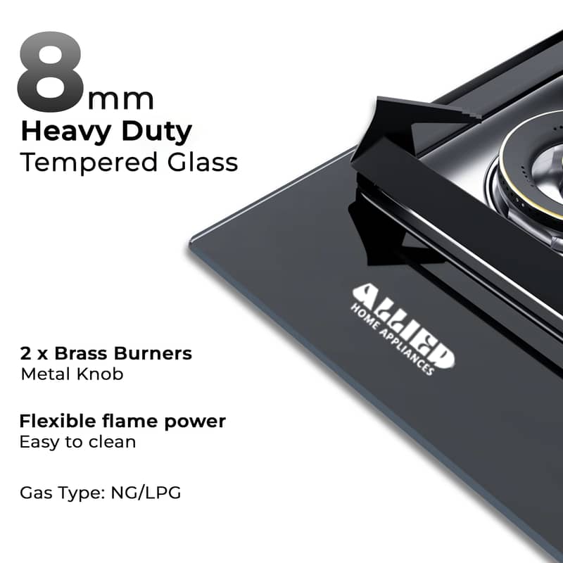 Premium Tempered Glass 3-Burner Built-in Hob | Allied Home Appliances 5