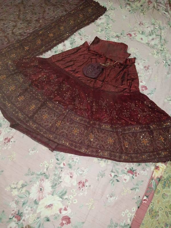 Mehroon sharara with shirt pouch and Dupatta 0