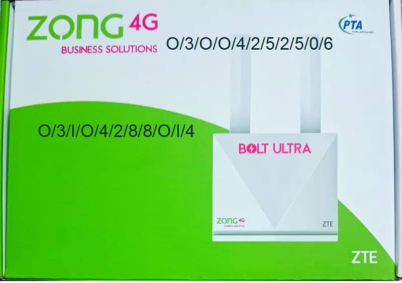 Zong Bolt Ultra Router (ZTE & HUAWEI) Model Available 1