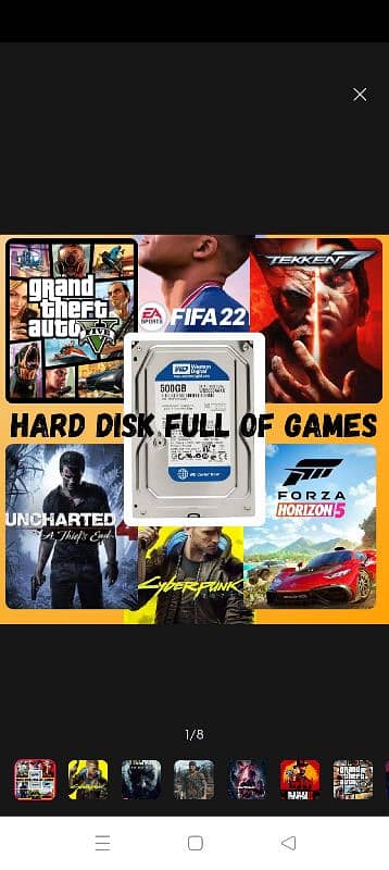 External hardive for sale full of games conditon 10/10 new hardisk 0