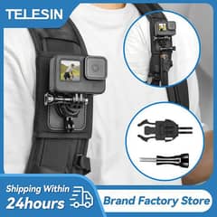 TELESIN gopro Action Camera Backpack Strap Mount Clip Holder