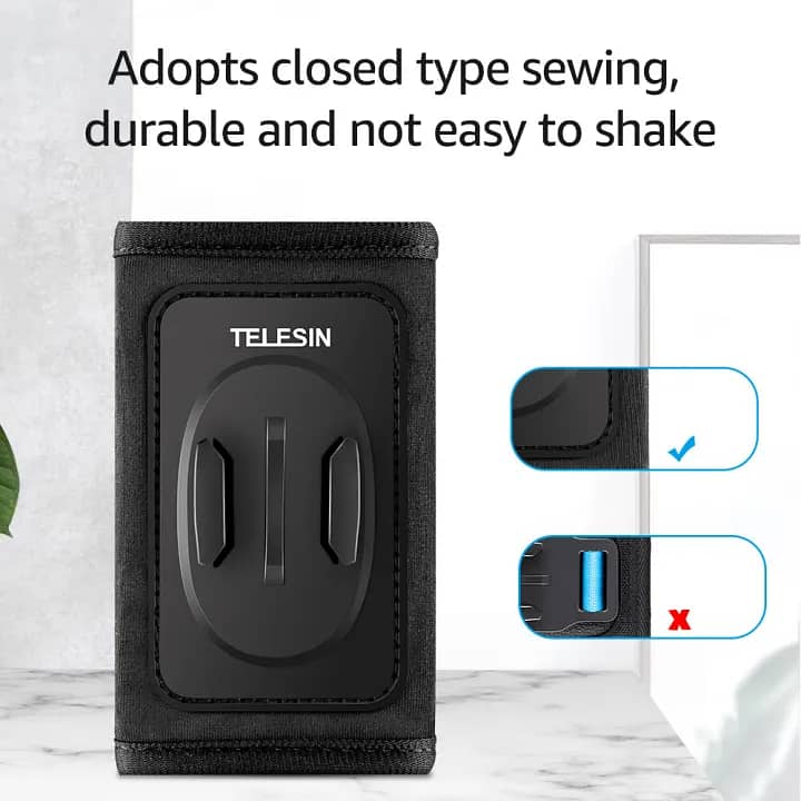 TELESIN gopro Action Camera Backpack Strap Mount Clip Holder 3