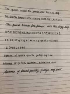 handwriting assignment work