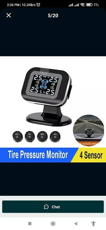 Car Solar TPMS Tire Pressure Monitoring System Solar Power Digit 13