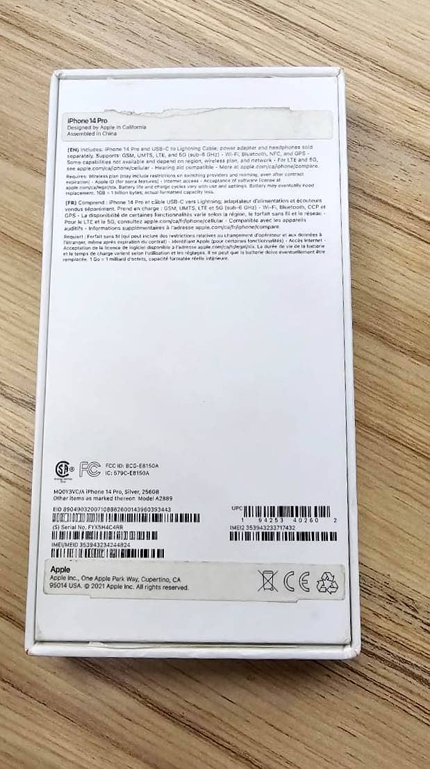 Apple iPhone 14 Pro Official PTA Approved 256gb 4