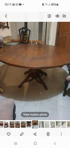 8  men round dining table solid wood