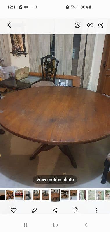 8  men round dining table solid wood 2