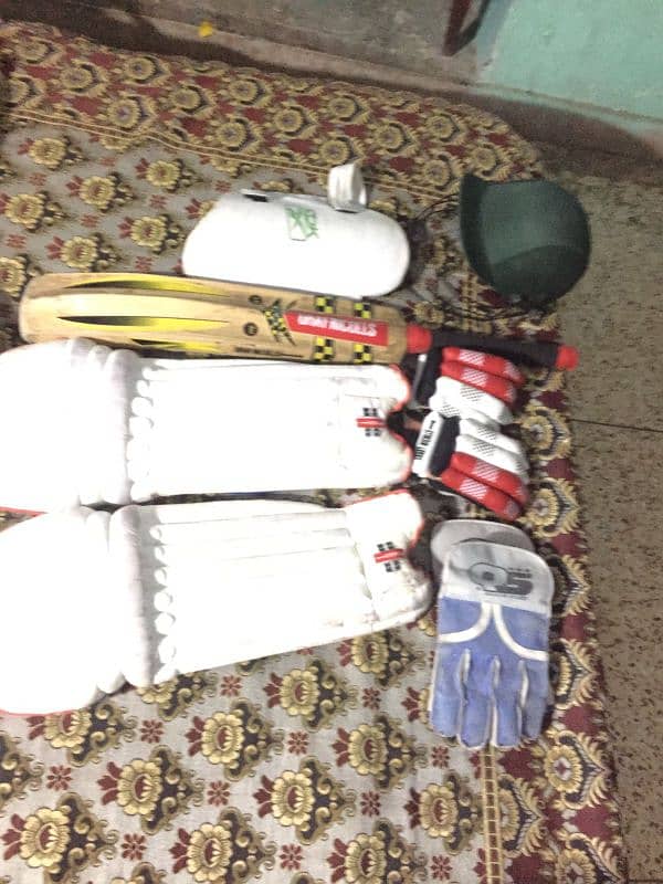 Hard boll cricket full kit with Grey neckless bat 7