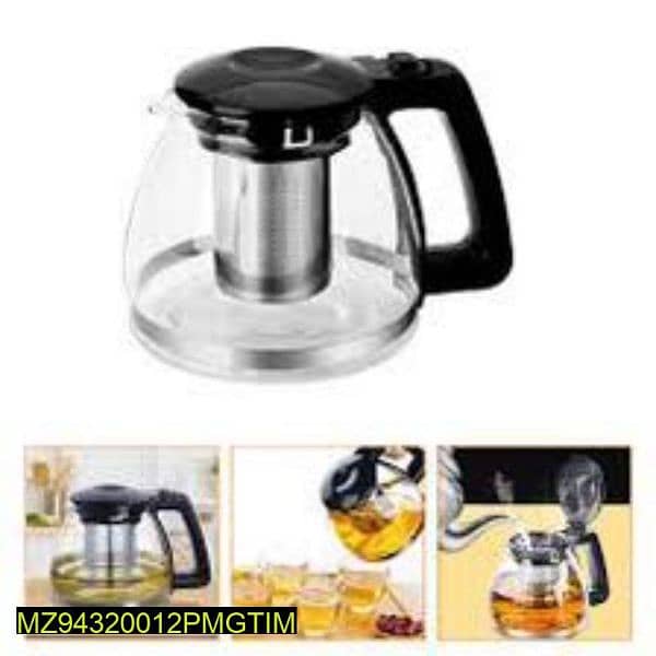 Black tea set with infuser kettle 6 cups 2