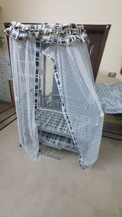 BLACK WHITE PRINT METAL COT  Baby