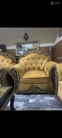 Golden Sofa set ( 5 seats)