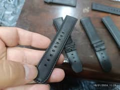 Original Swiss Made 22 mm Black Leather Movado Straps in 5000 each