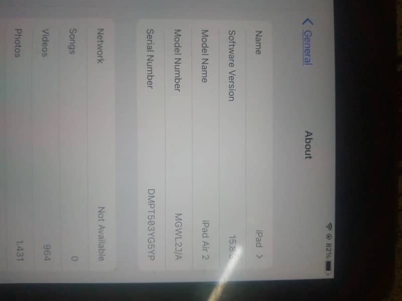 iPad Air 2 128 gb storage no box no charger only iPad and case 2